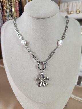 Handmade Freshwater Pearl Charm Necklace